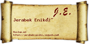 Jerabek Enikő névjegykártya
